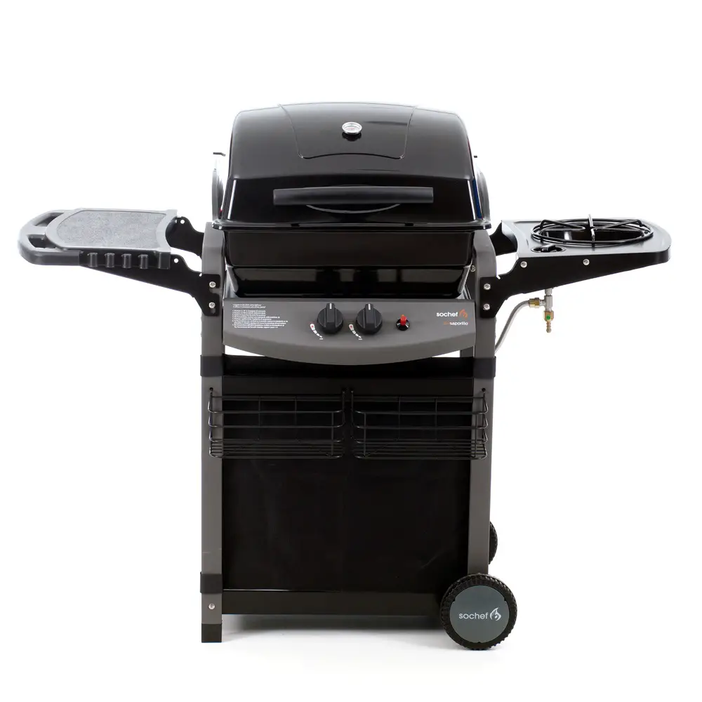 Barbecue Piùsaporillo Australiano a Gas con Coperchio Cottura Pietra Lavica e Fornello