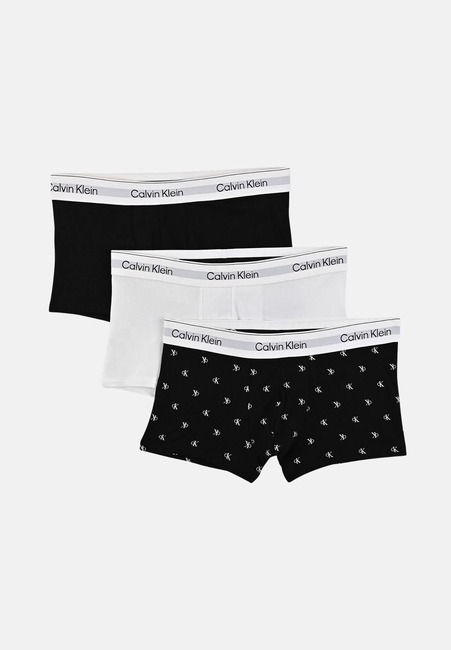 Image of CALVIN KLEIN Boxer (3px) neri e bianchi da uomo