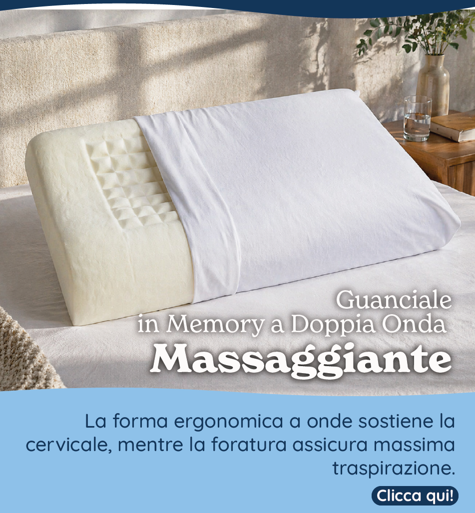 Guanciale in Memory a Doppia Onda - Massaggiante
