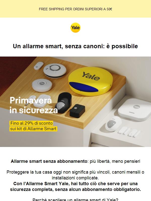 Allarme Smart di Yale: fino al 29% di sconto e nessun costo fisso!