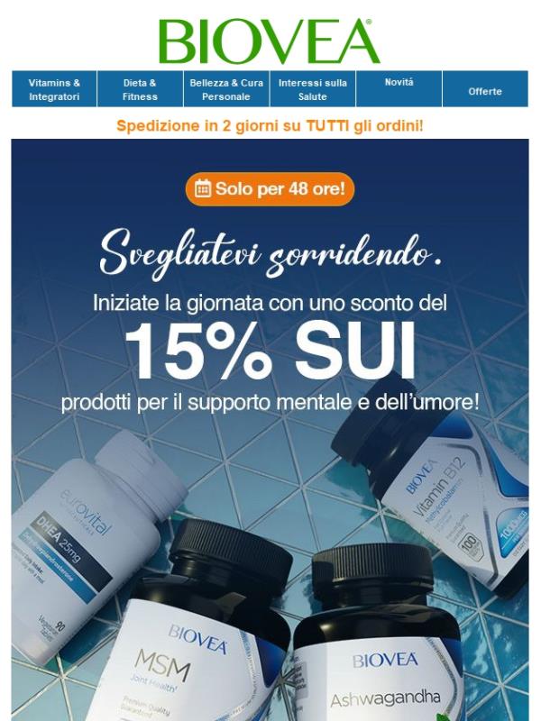 🌿Vi sentite giù? Rallegratevi con il 15% di sconto sui prodotti per il supporto della mente e dell'umore!