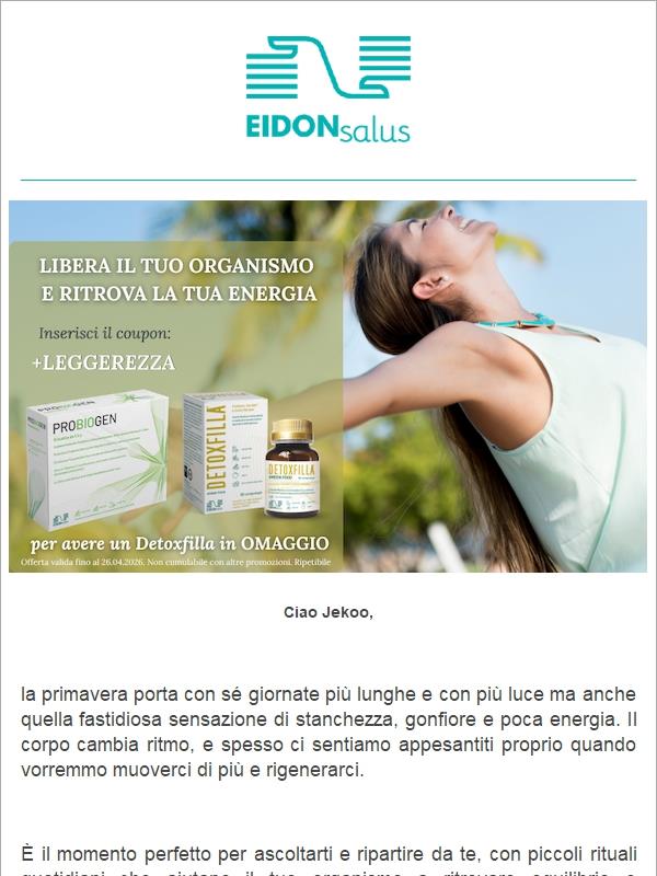 PROMO 1 Detoxfilla OMAGGIO acquistando il pack da 3 PROBIOGEN