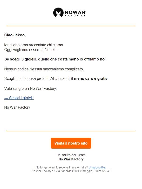 Prendine 3 quello che costa meno è Gratis.