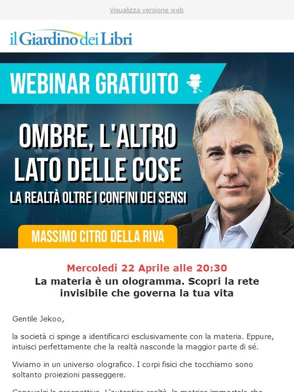 Webinar GRATUITO con Massimo Citro Della Riva: "Ombre, l'altro lato delle cose"
