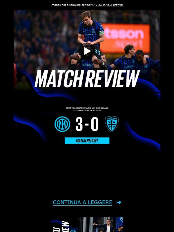 Match review, Inter-Cagliari 3-0