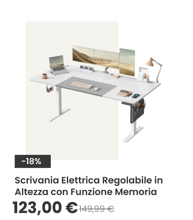 Scrivania Elettrica Regolabile in Altezza con Funzione Memoria