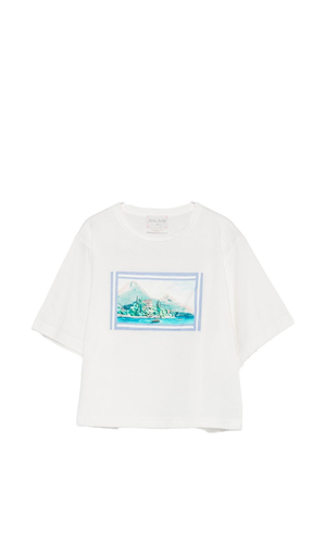 Lake Como print cotton t-shirt