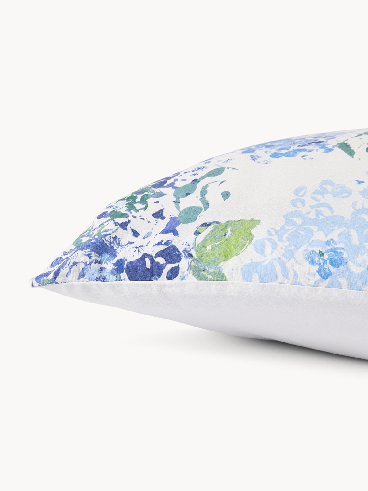 Federa in cotone lavato fantasia ortensie