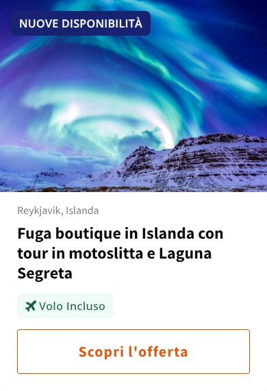 Fuga boutique in Islanda con tour in motoslitta e Laguna Segreta