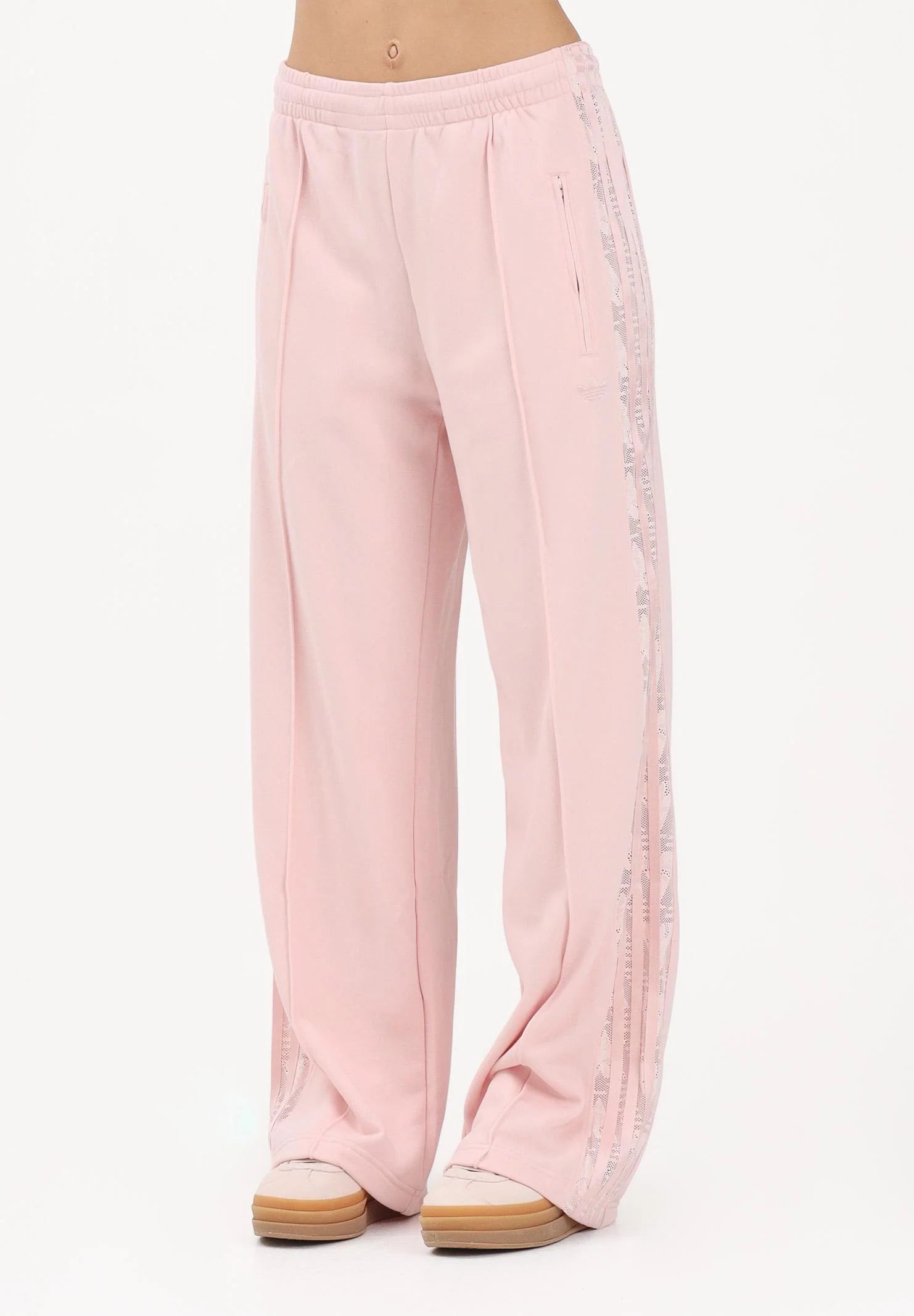 Image of ADIDAS ORIGINALS Pantalone sportivo FIREBIRD IN PIZZO rosa da donna