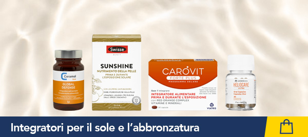 Integratori per il sole e l'abbronzatura