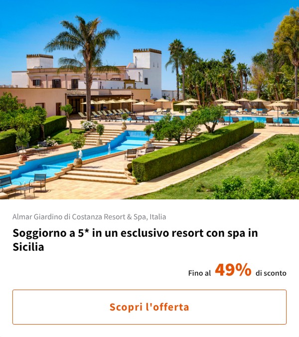 Soggiorno a 5* in un esclusivo resort con spa in Sicilia