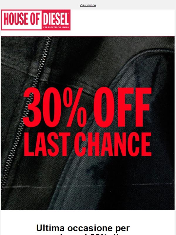 Ultima chance: 30% di sconto