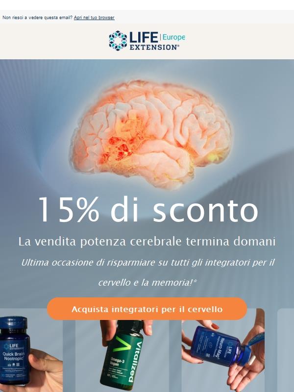 Ultima occasione per l'offerta prodotti cerebrali