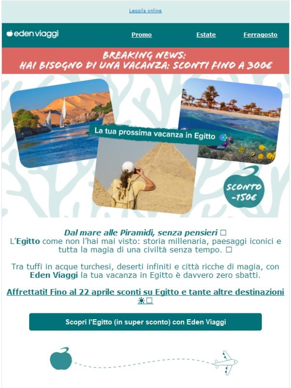 ✈️Scopri l’Egitto di Eden Viaggi: 150€ di sconto fino al 22 aprile ☀️