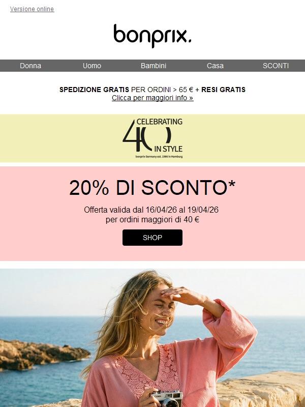 20% di sconto su tutto 🎈Festeggia con noi il nostro anniversario