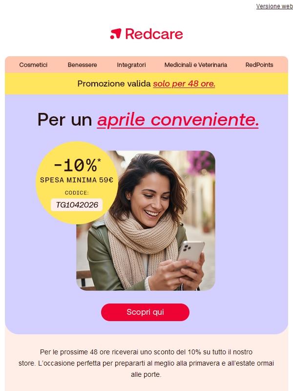 🎁 Solo per 48 ore: il nostro sconto di aprile del -10% su tutto!