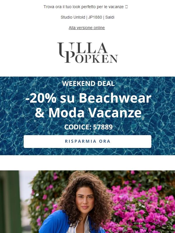 Lo sconto del 20% sulla Moda Mare e Vacanze termina oggi! Let's go 💫