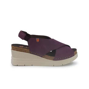 Jungla Sandali Donna con Zeppa in Pelle Viola