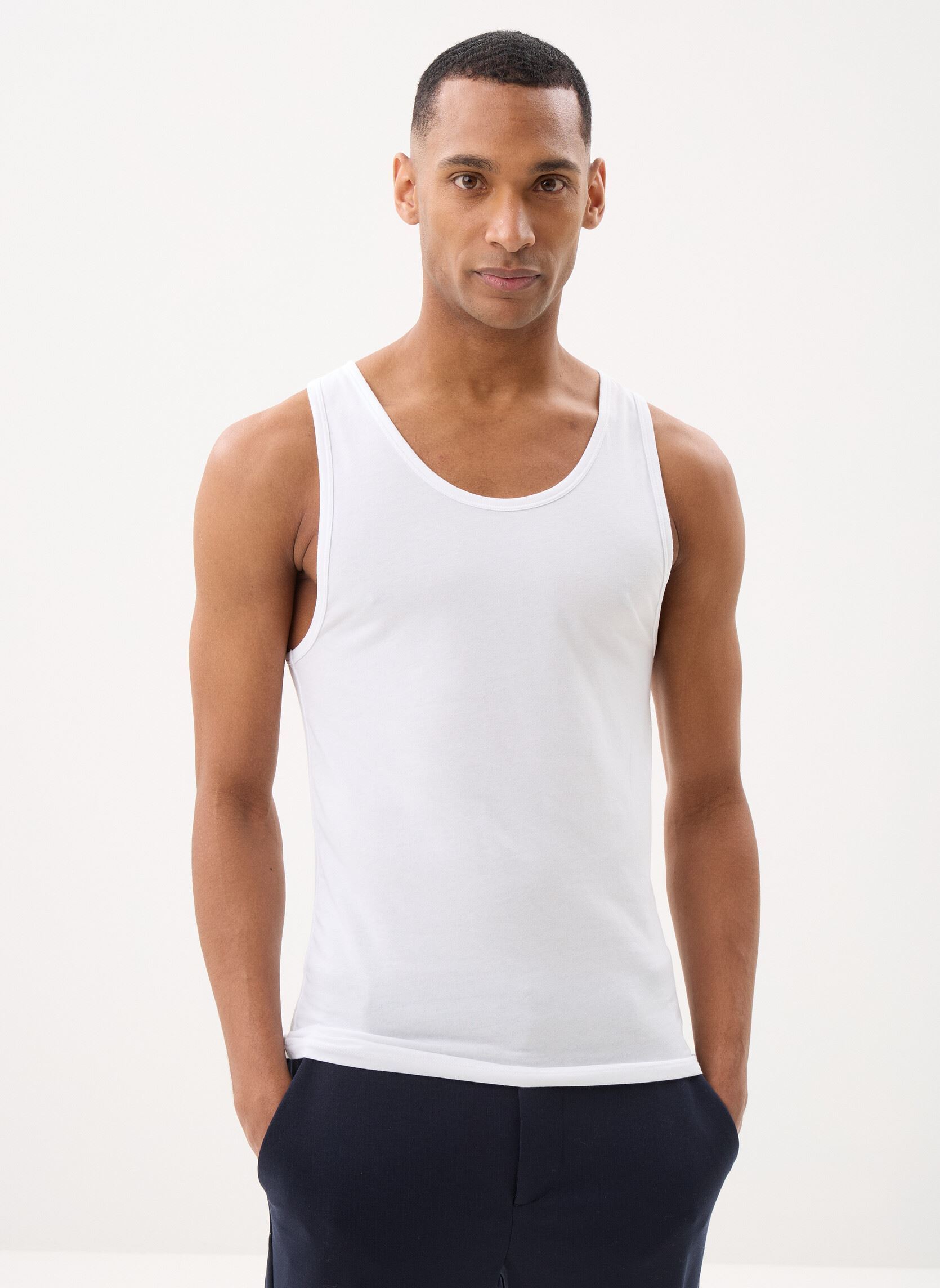 Calvin Klein Sous-v&ecirc;tements de sport Lot de 3 d&eacute;bardeurs en coton LV00NB4184 homme blanc