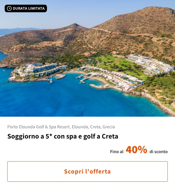 Soggiorno a 5* con spa e golf a Creta
