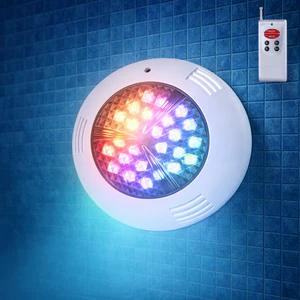 Faretto LED RGB per piscina 36W con telecomando Ø295mm 30.000H Montaggio superficiale [WR-295-2AS-36W-RGB]