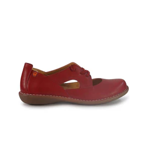 Jungla Ballerina Donna con Lacci in Pelle Rossa