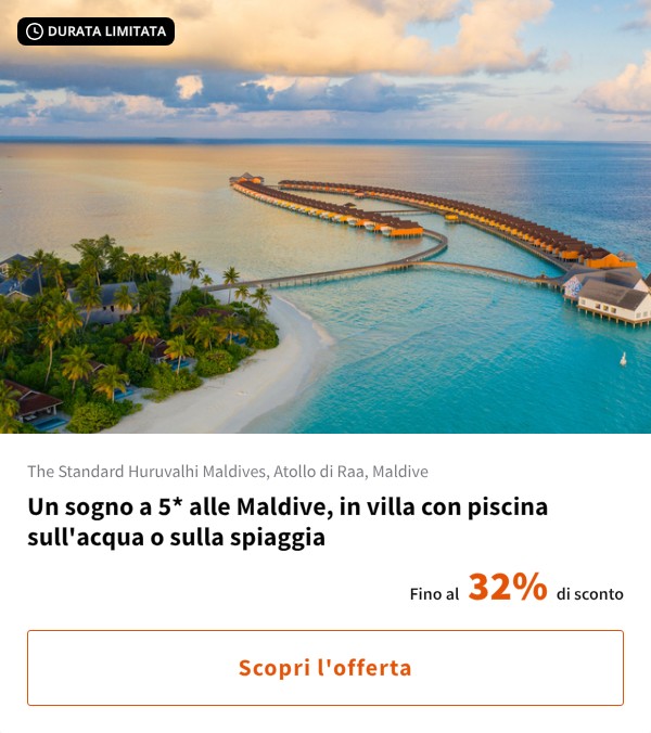 Un sogno a 5* alle Maldive, in villa con piscina sull'acqua o sulla spiaggia