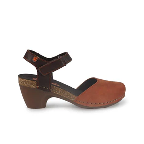 Jungla Pump Donna con Tacco in Pelle Nabuk Arncione