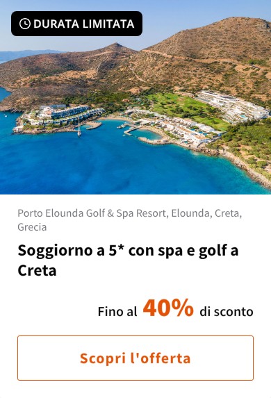 Soggiorno a 5* con spa e golf a Creta