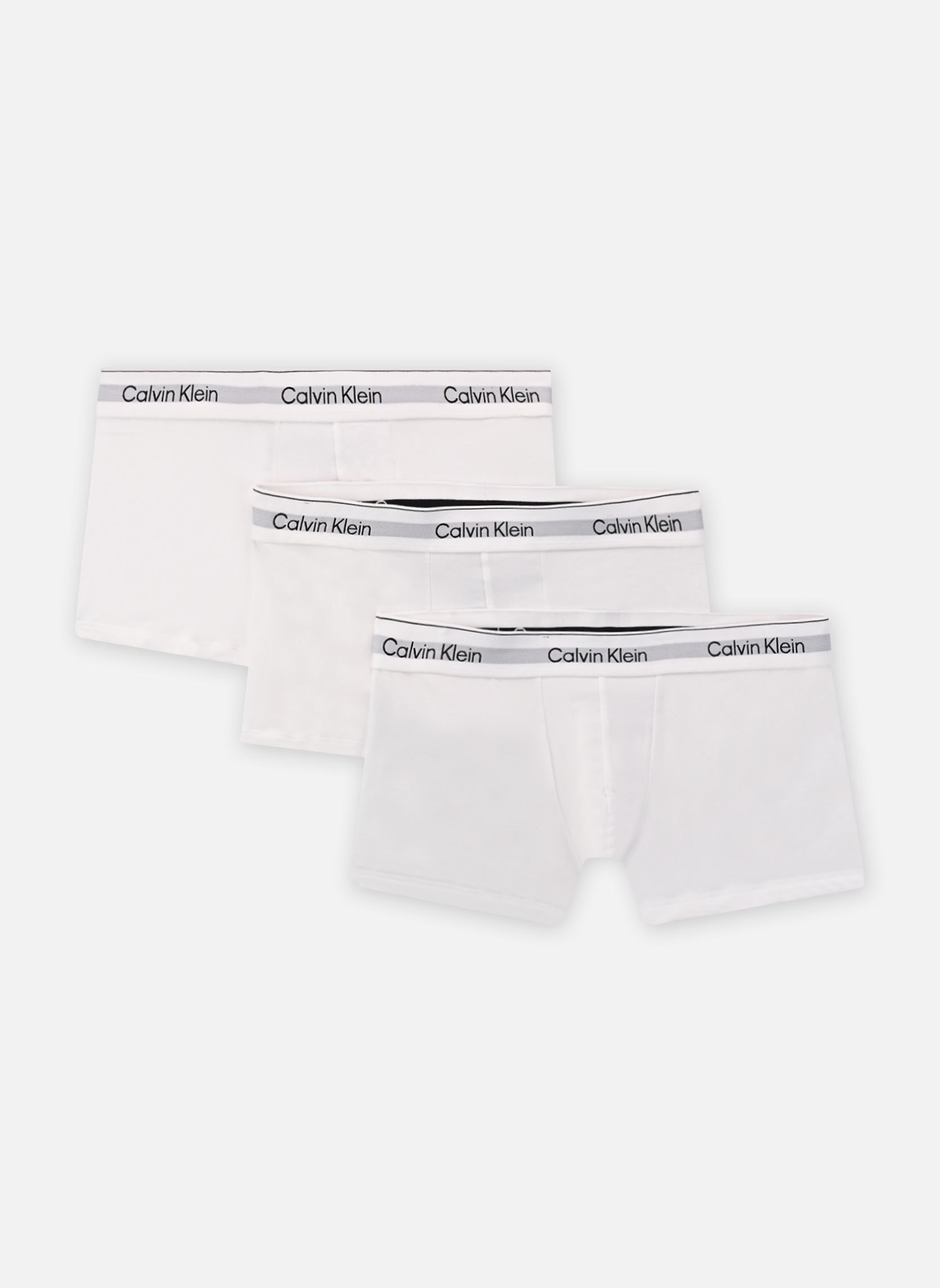 Calvin Klein Sous-v&ecirc;tements de sport Low Rise Trunk 3Pk LV00NB4389 homme blanc