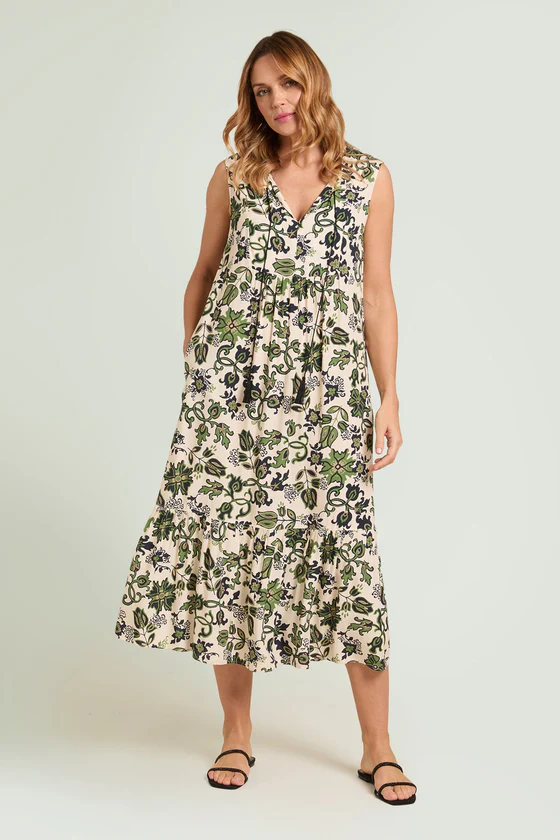 ABITO LUNGO IN GIAVANESE STAMPATA