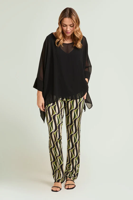 PANTALONI PULL-ON STAMPATI IN JERSEY PIQUET