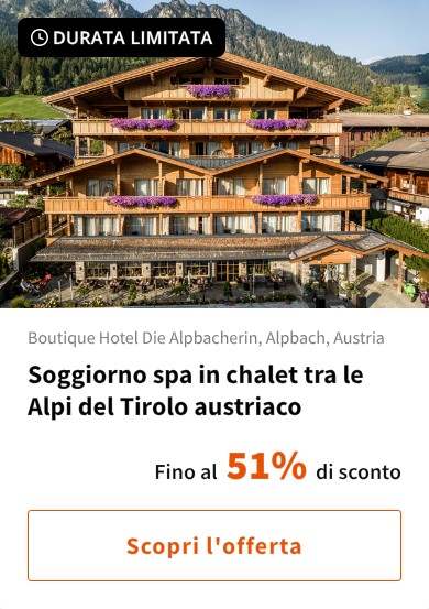 Soggiorno spa in chalet tra le Alpi del Tirolo austriaco