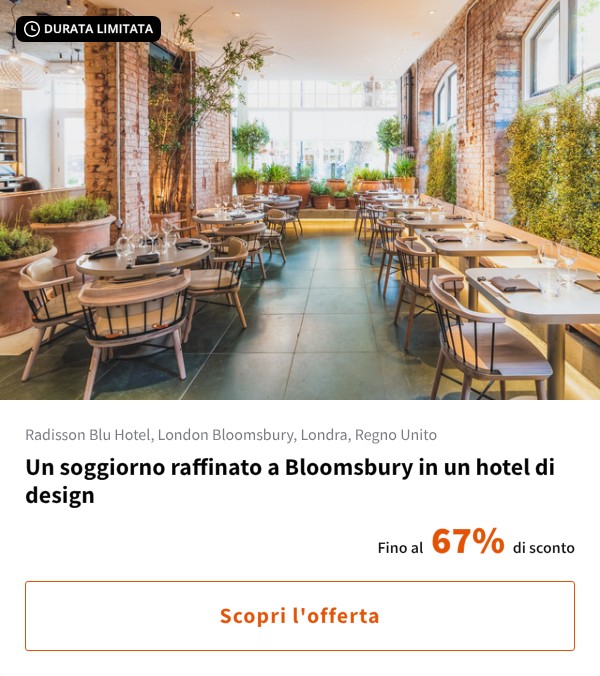 Un soggiorno raffinato a Bloomsbury in un hotel di design