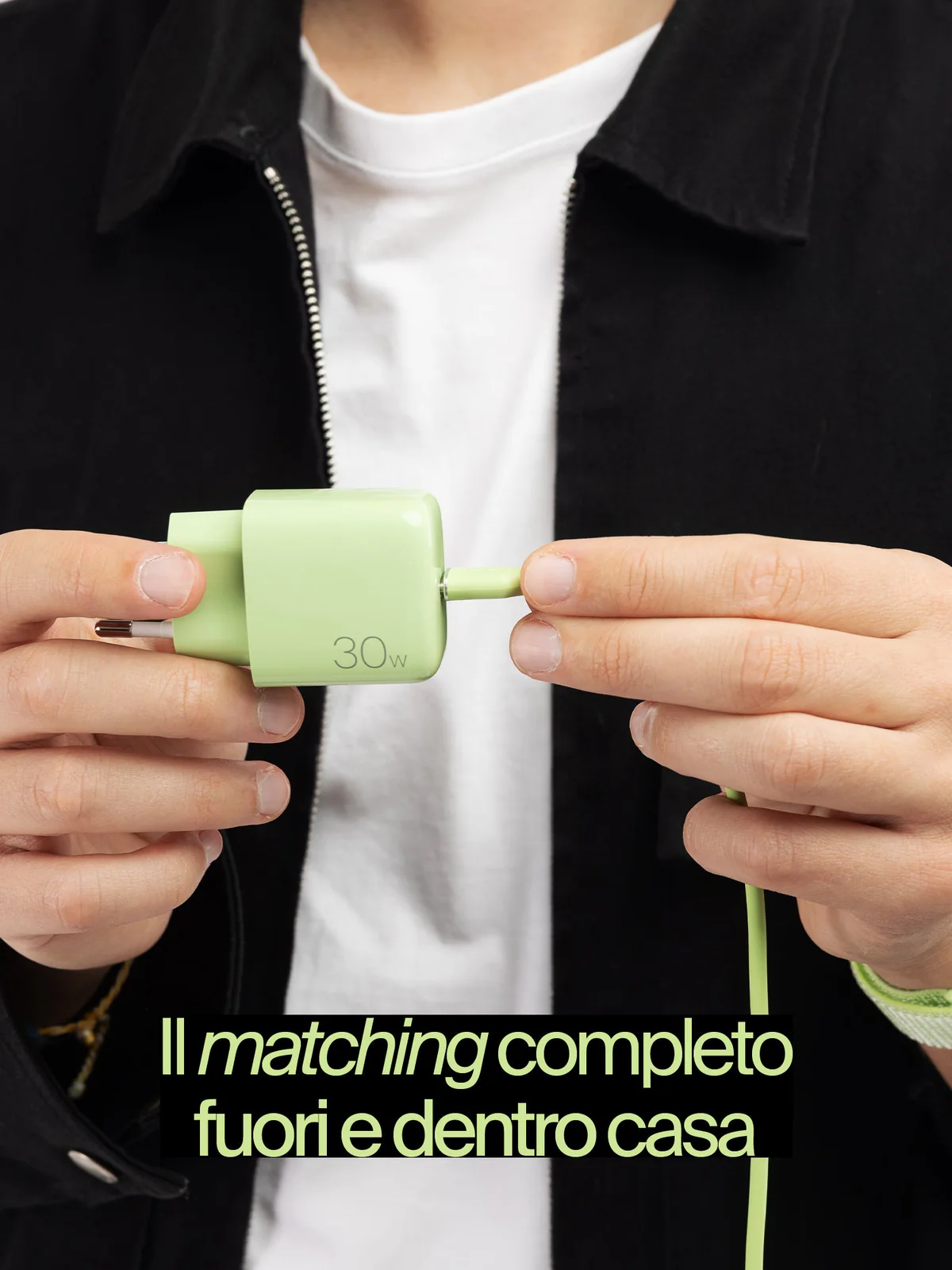 matching color: caricabatterie e cavo