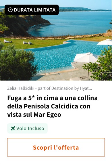 Fuga a 5* in cima a una collina della Penisola Calcidica con vista sul Mar Egeo