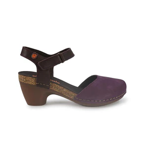 Jungla Pump Donna con Tacco in Pelle Nabuk Viola