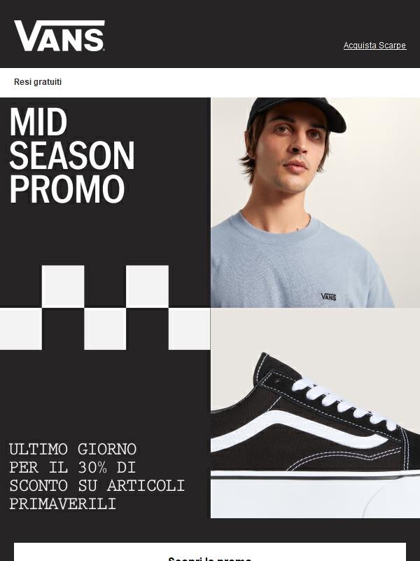 Ultime ore: promo di metà stagione con fino al 30% di sconto