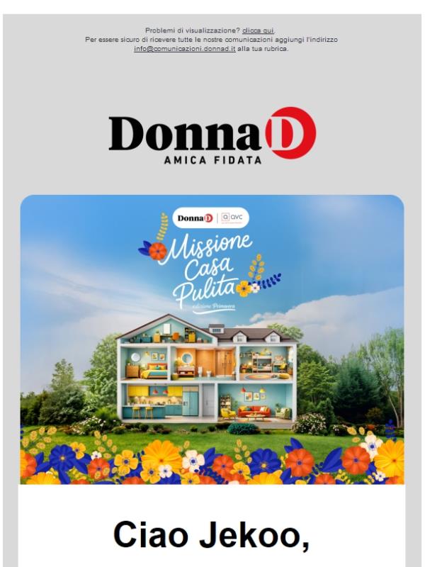 Missione Casa Pulita: iscriviti a DLovers per partecipare al concorso e prova a vincere ogni giorno con DonnaD!