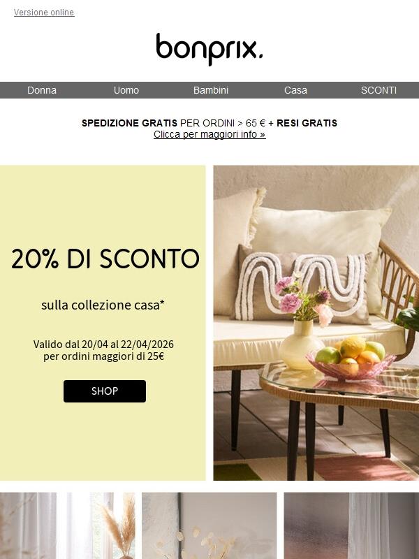 20% di sconto sugli articoli per la casa – affrettati! ⌛️