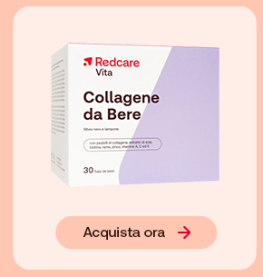 Flacone Redcare Vita Vitamina C 1000 mg da 120 compresse su sfondo pesca chiaro. In basso pulsante: &ldquo;Acquista ora&rdquo;.