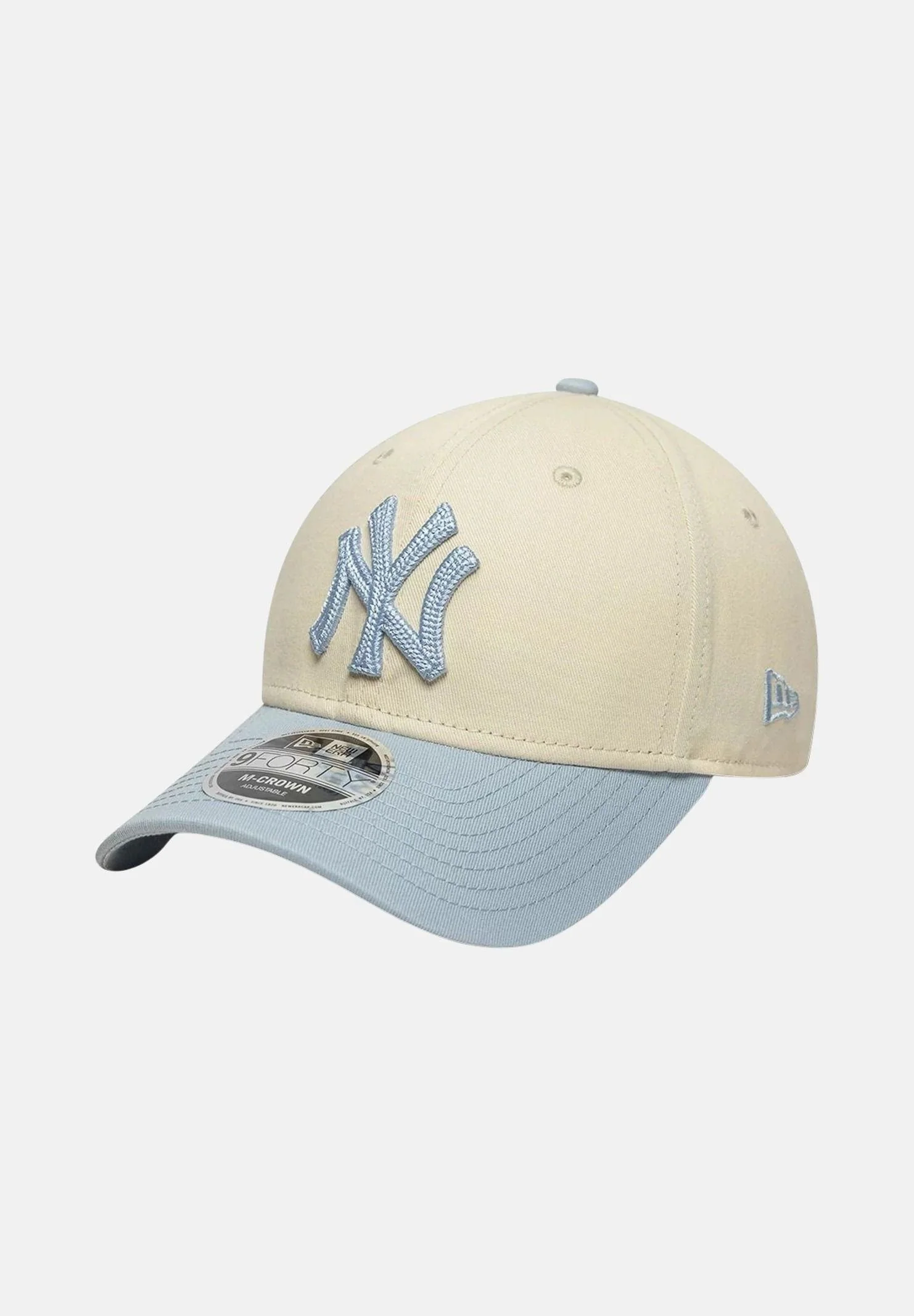 Image of NEW ERA Cappello con visiera MLB Side Script New York Yankees 9FORTY M-Crown beige e azzurro per uomo e donna