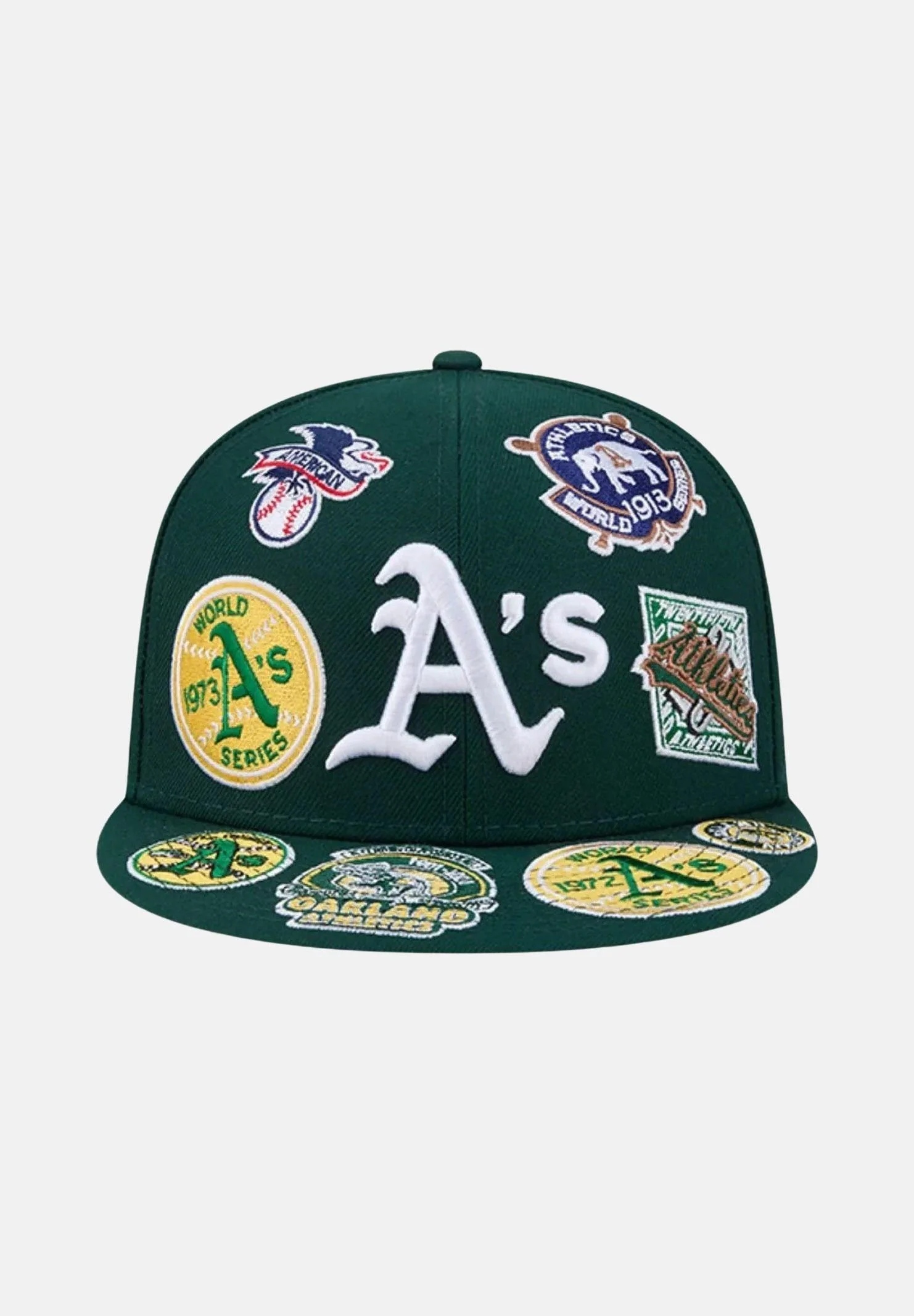 Image of NEW ERA Cappello con visiera Athletics MLB All Over Team 59FIFTY verde da uomo