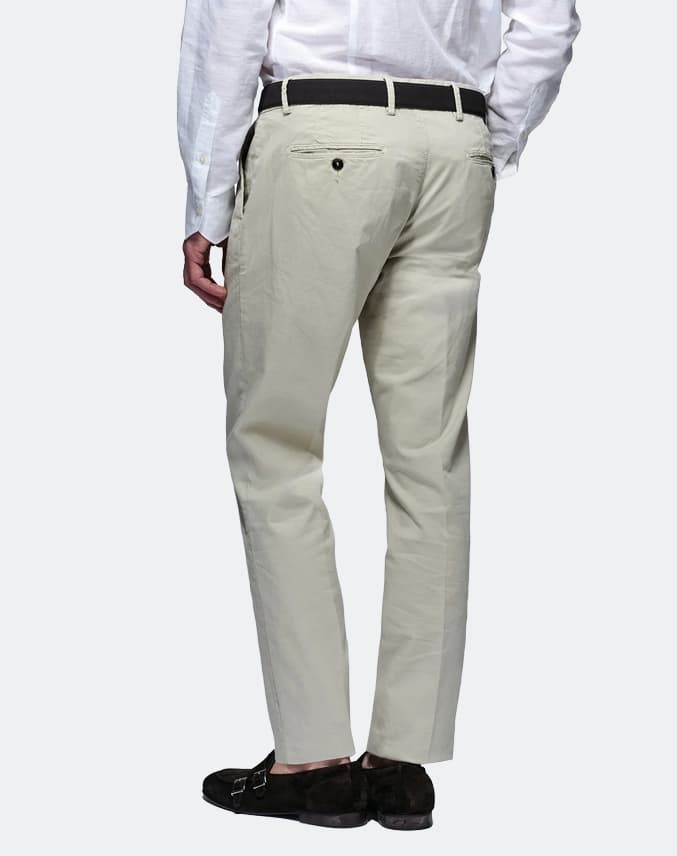 Pantalone chinos in cotone e lino