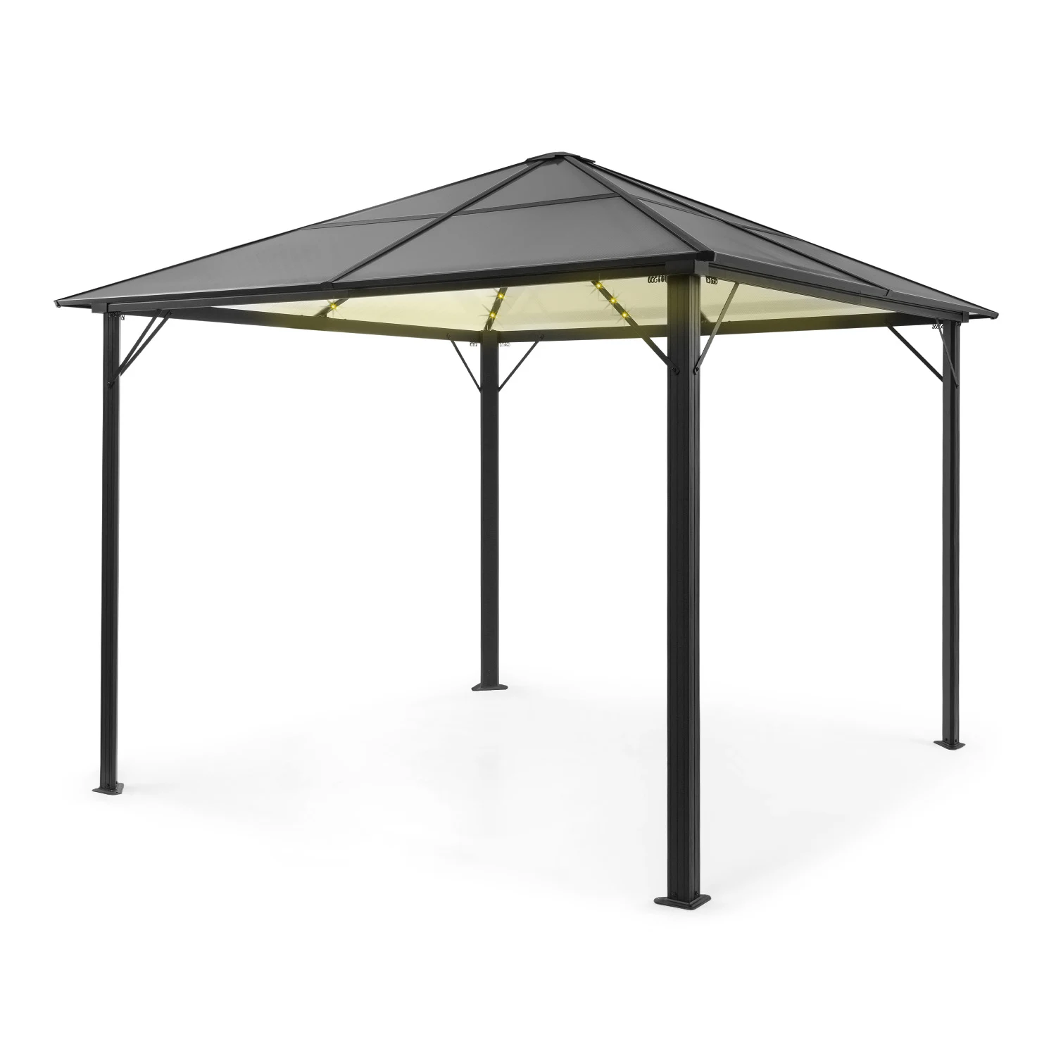 Pantheon Solid Sky Ambient Solar Gazebo con tetto grigio 3x3m