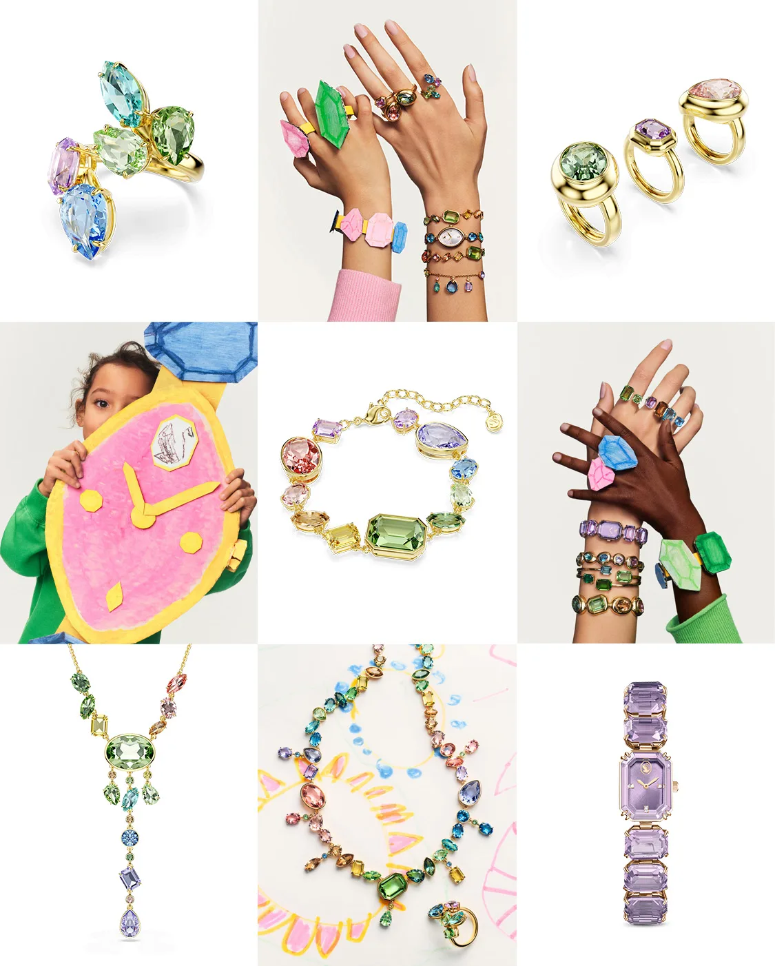 Collage di creazioni dalla collezione Gema