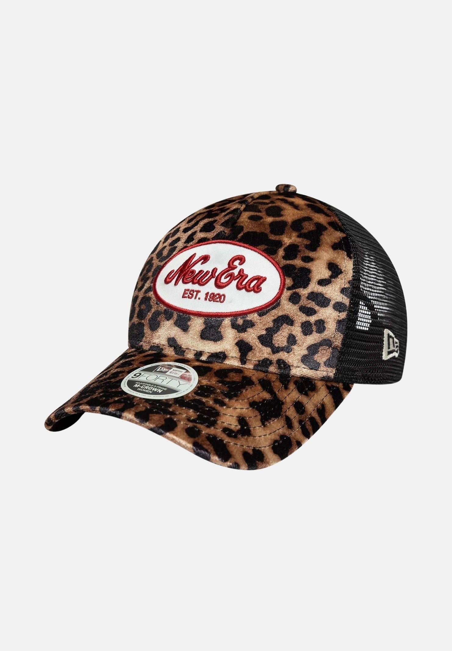 Image of NEW ERA Cappello con visiera 9FORTY M-Crown A-Frame Trucker New Era leopardato da donna