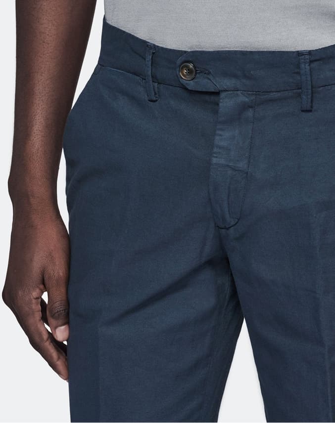 Pantalone chinos in cotone e lino