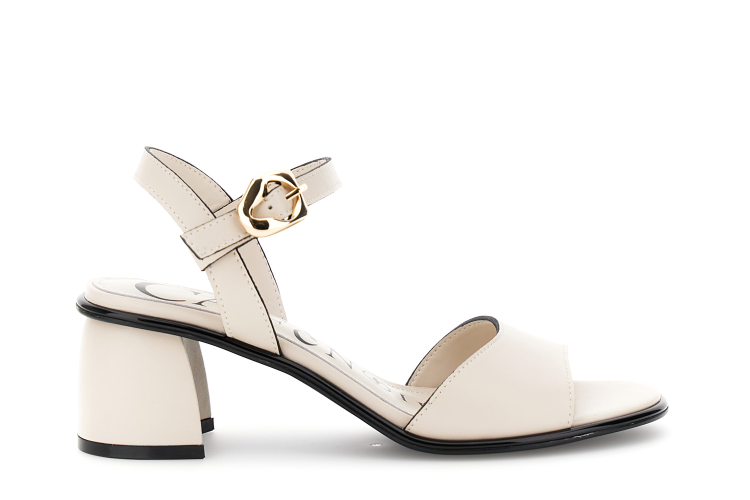 Image of sandali gilda effetto pelle con fibbia beige